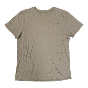 Hudson Jeans Tan Distressed Short Sleeve Shirt